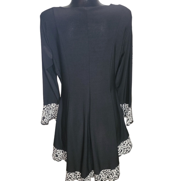 San Lodo Milano Black High Low Top with Ruffled Cuffs and Hem M - Picture 5 of 6